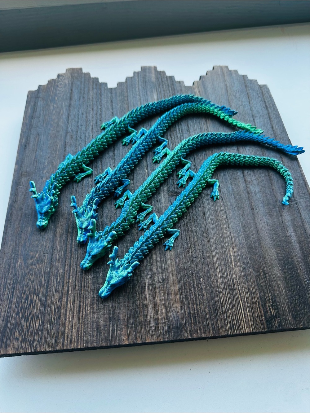 3D Printed Blue-Green Dragon you are purchasing 1 not all 4